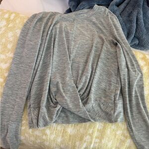 Gray Women's Twist Front Top